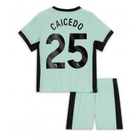 Otroški Nogometni dresi Chelsea Moises Caicedo #25 Tretji 2023-24 Kratek Rokav (+ Kratke hlače)